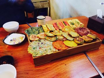 Close-up of food on table