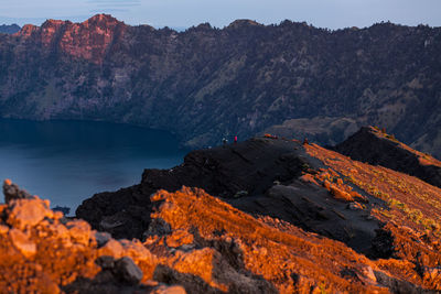 Scenic view of volcanic mountain