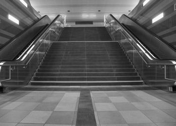 Low angle view of escalator at subway station