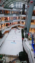 High angle view of people in shopping mall