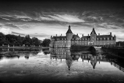 Reflection of buildings in river