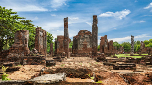 Ruins of temple against sky