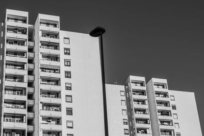 Low angle view of building against clear sky