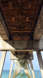 Low angle view of bridge over sea