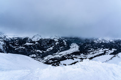 Snow covered mountain against sky