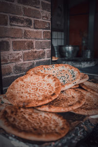 Close-up of bread on table