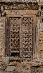 Closed door of old building