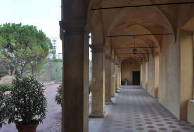 Empty corridor of historic building