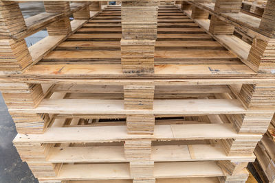 High angle view of staircase in building