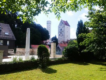 View of building with trees in foreground