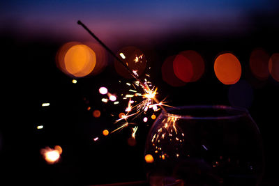 Close-up of illuminated christmas lights