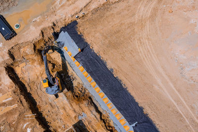 High angle view of construction site