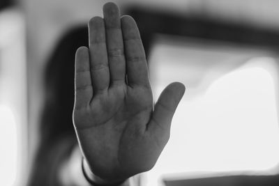 Close-up of cropped hand