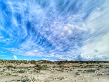 Scenic view of land against sky