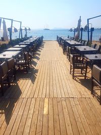 Pier over sea against clear sky