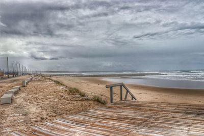 Scenic view of beach against sky