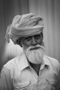 Close-up of man with white beard 