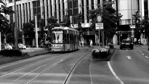 Traffic on road in city