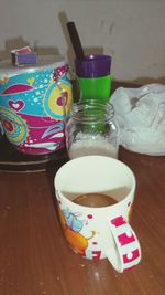 Coffee cup on table