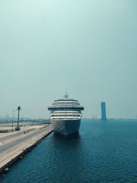 Ship in sea against sky