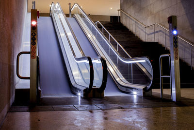 Illuminated staircase of building