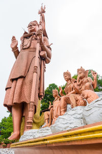 Low angle view of statue against clear sky