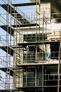 Low angle view of building under construction