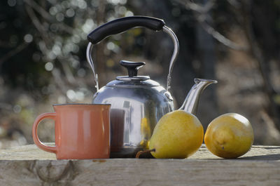 Close-up of coffee on table