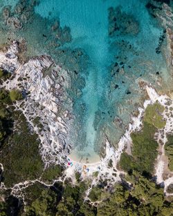 High angle view of beach