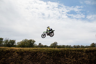 Motocross racing jumping ramp