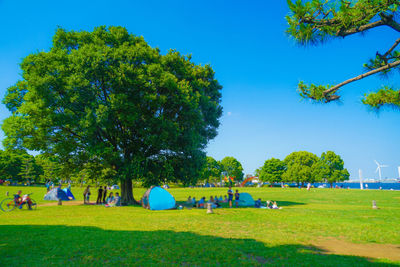 Group of people playing in park