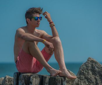 Teenage boy in summer vacations
