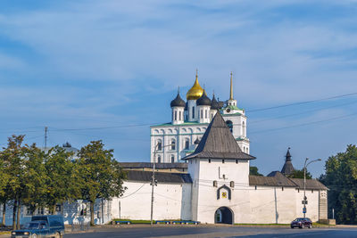 Krom or kremlin with the trinity cathedral in pskov, russia