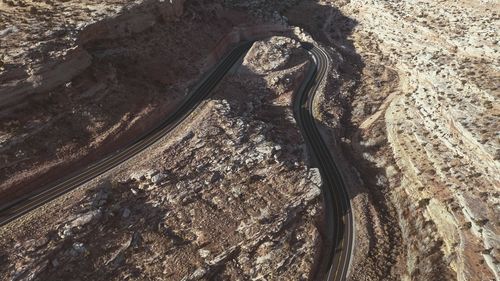 High angle view of road amidst landscape