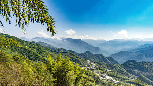 Scenic view of mountains against sky