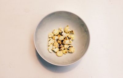 Close-up overhead view of food