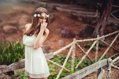 Woman photographing