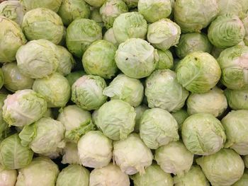 Full frame shot of cabbages for sale at market