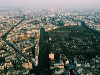 High angle view of buildings in city