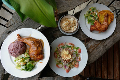 Directly above shot of food on table