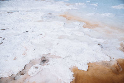 High angle view of salt flat