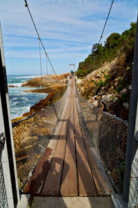 Bridge over sea against sky