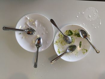 High angle view of food in bowl