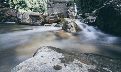 Scenic view of waterfall
