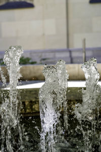 Close-up of water splashing from fountain