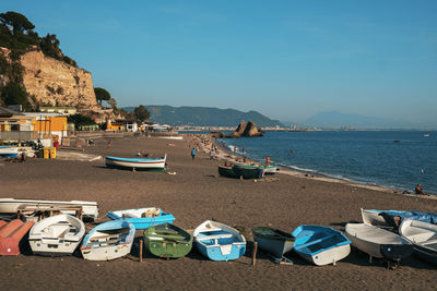 Scenic view of sea against blue sky