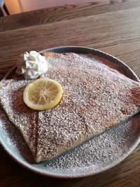 Close-up of dessert on table