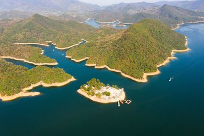 High angle view of island in sea