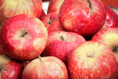 Full frame shot of apples for sale in market