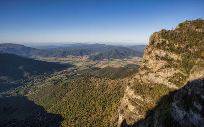 Scenic view of mountains against clear sky